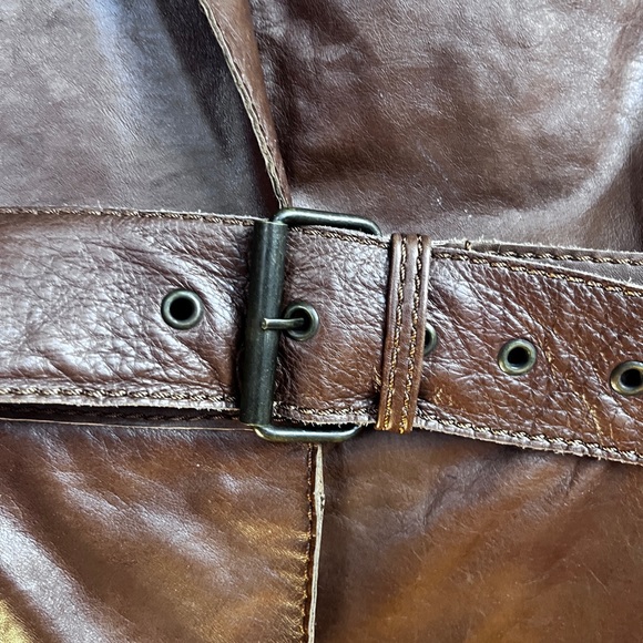 Wilsons genuine Leather Rich Brown Trench Coat - Picture 3 of 10